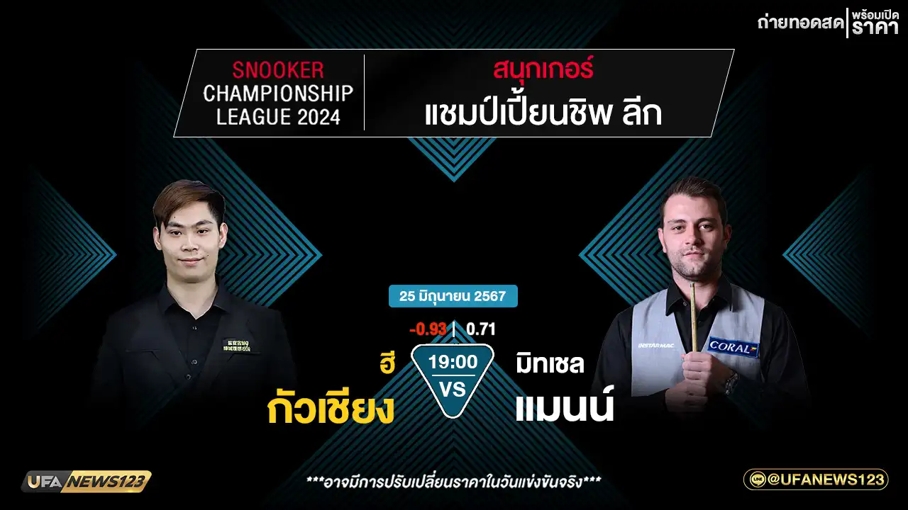 ฮี กัวเชียง VS มิทเชล แมนน์ เวลา 19:00 น.