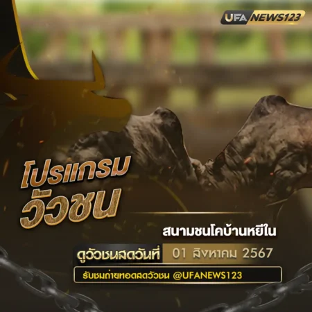 โปรแกรมวัวชน 01 สิงหาคม 2567