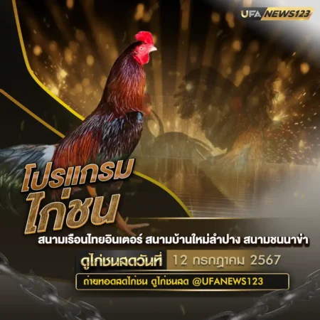 โปรแกรมไก่ชน 12 กรกฎาคม 2567