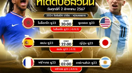 ทีเด็ดบอล 02 สิงหาคม 2567