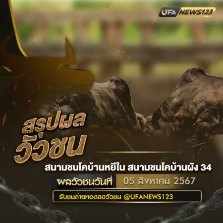 ผลวัวชน 05 สิงหาคม 2567