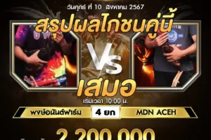 เทปไก่ชน พงษ์อนันต์ฟาร์ม VS MDN ACEH 10 สิงหาคม 2567