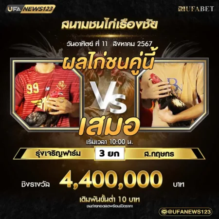 เทปไก่ชน รุ่งเจริญฟาร์ม VS ส.กฤษกร 11 สิงหาคม 2567