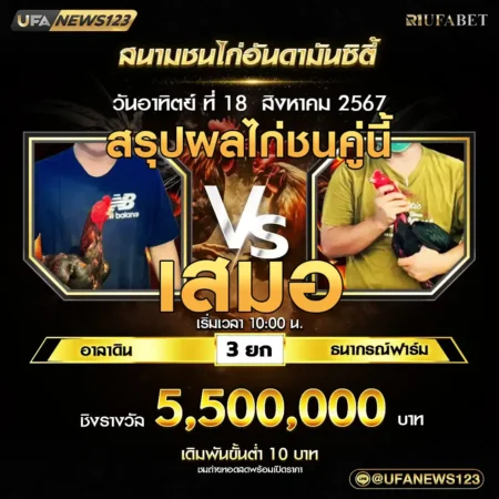 เทปไก่ชน อาลาดิน VS ธนากรณ์ฟาร์ม 17 สิงหาคม 2567