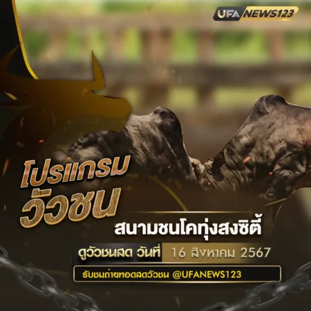 โปรแกรมวัวชน 16 สิงหาคม 2567