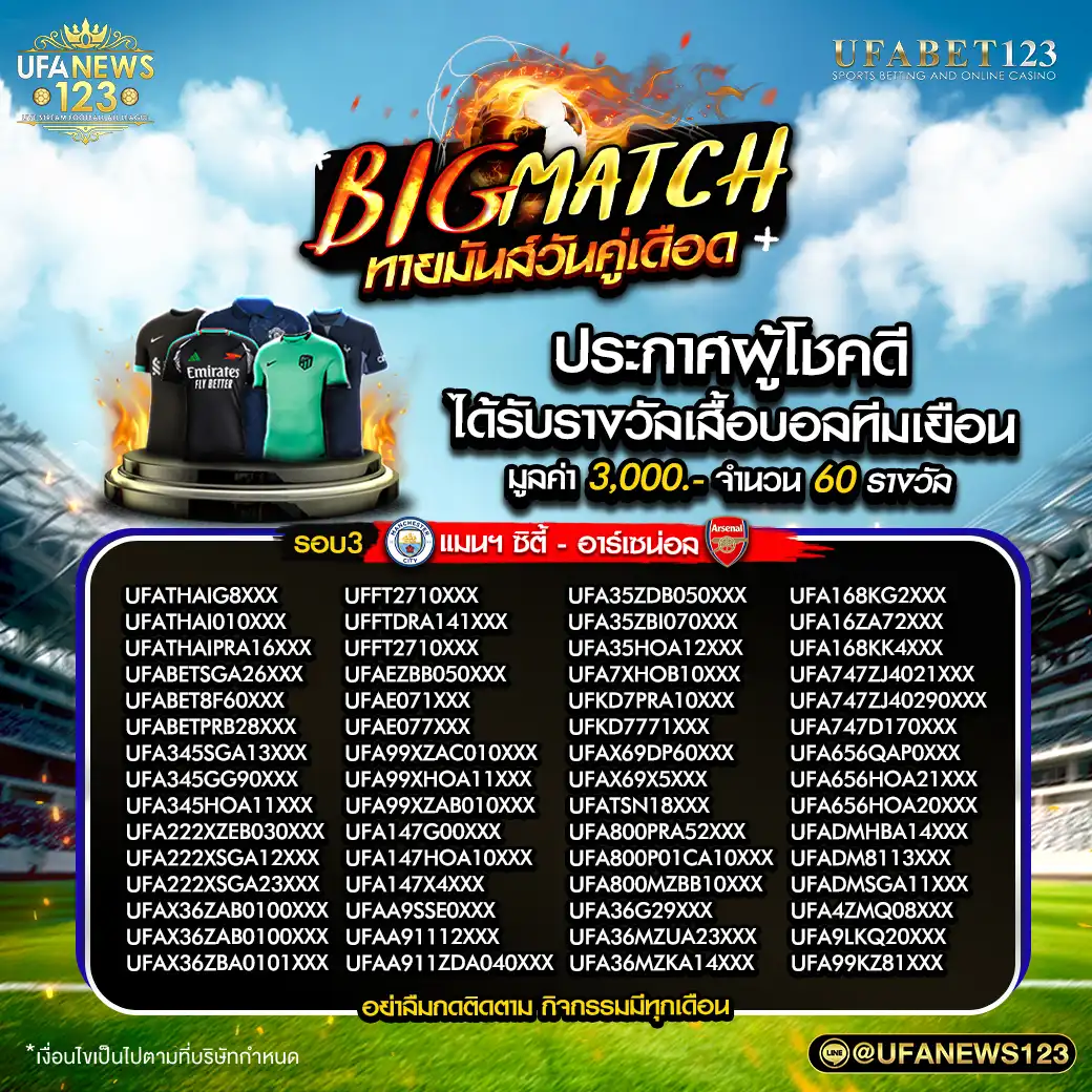 ประกาศผลกิจกรรม Big Match ทายมันส์วันคู่เดือด 23 กันยายน 2567