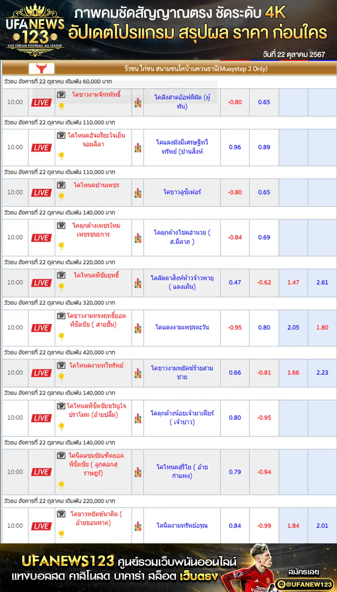 ราคาวัวชน สนามชนโคบ้านควนธานี เริ่มชนเวลา 10.45 น. 22 ตุลาคม 2567