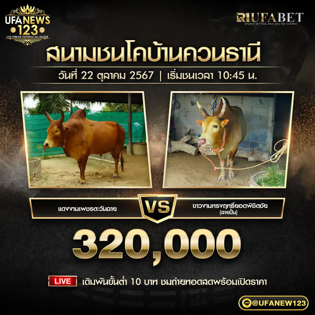 แดงงามเพชรตะวันฉาย VS ขาวงามทรงฤทธิ์ยอดพิชิตชัย (สายปั้น) ชิงรางวัล 320,000 บาท