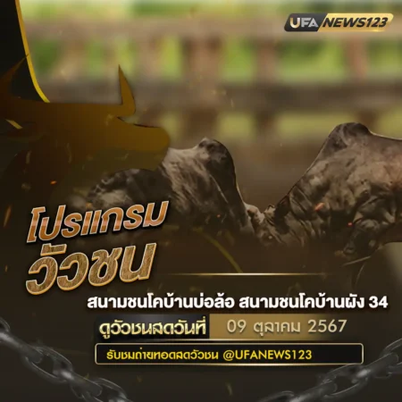 โปรแกรมวัวชน 09 ตุลาคม 2567