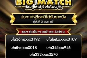 ประกาศผลกิจกรรม 03 พฤศจิกายน 2567