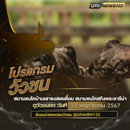 โปรแกรมวัวชน 12 พฤศจิกายน 2567