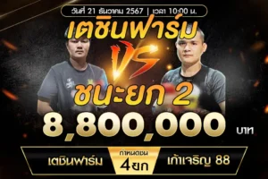 เทปไก่ชน เตชินฟาร์ม VS เก้าเจริญ 88 21 ธันวาคม 2567