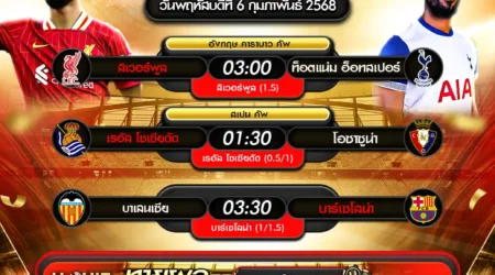 ทีเด็ดบอล 06 กุมภาพันธ์ 2568