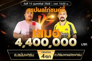 เทปไก่ชน ส.สนั่นฟาร์ม VS ต.ศิริมงคลฟาร์ม 15 กุมภาพันธ์ 2568