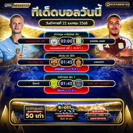ทีเด็ดบอล 22 เมษายน 2568