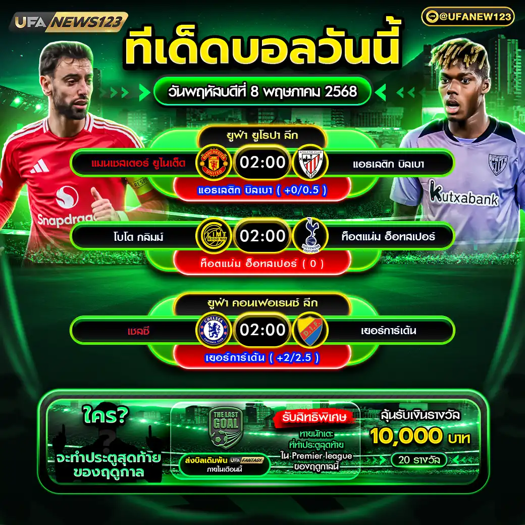 ทีเด็ดบอล แจกบอลสเต็ป 3 คู่ วันที่ 08 พฤษภาคม 2568