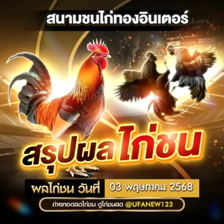 ผลไก่ชน 03 พฤษภาคม 2568
